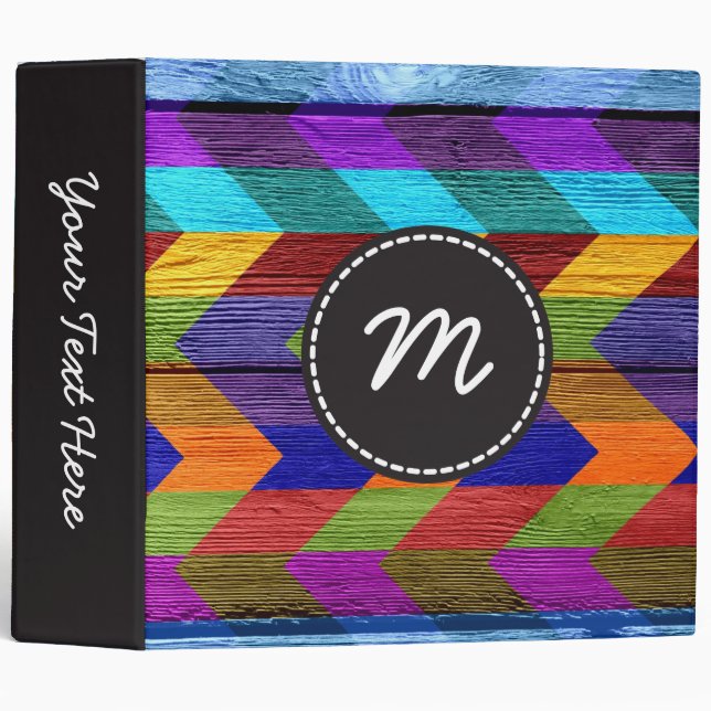 Chevron pattern wooden #10 binder (Front/Spine)