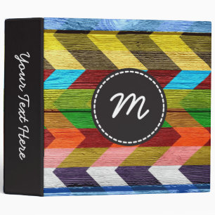 Chevron pattern wooden #4 binder