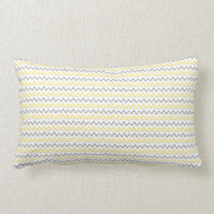 Chevron Pattern Yellow & Grey Lumbar Pillow