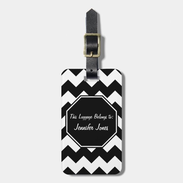 Chevron Patterned Luggage Tag (Front Vertical)