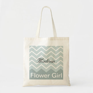 Chevron Personalized Wedding Party Tote (blue)