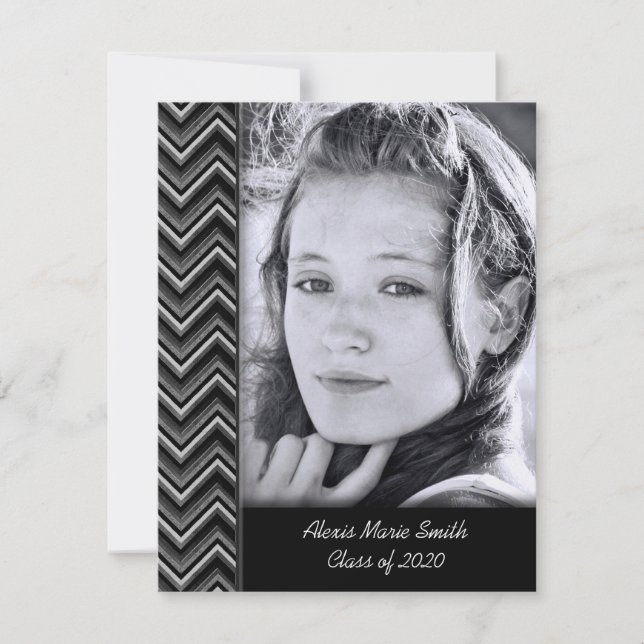 Chevron Photo Frame for Graduation Invitation (Front)