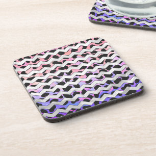Chevron Pink and Black Dalmation Coaster