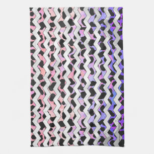 Chevron Pink and Black Dalmation Kitchen Towel