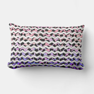 Chevron Pink and Black Dalmation Lumbar Pillow