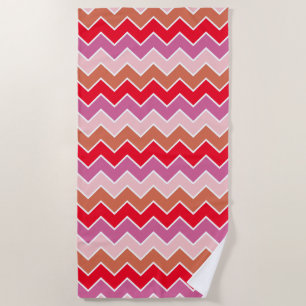 Chevron Pink Print Pattern Tote Bag Beach Towel