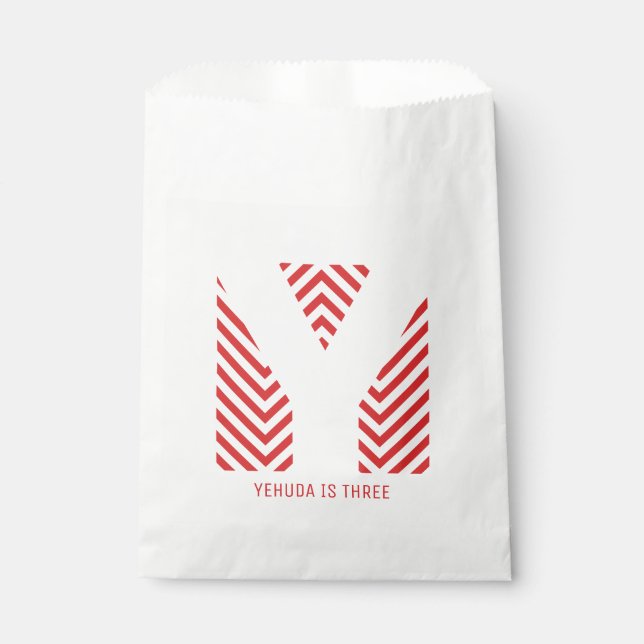 Chevron Print Upsherin Party Favour Bag (Front)