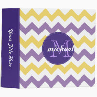 Chevron Purple Yellow Monogrammed Circle Stitches