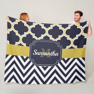 Chevron & Quatrefoil Fleece Blanket
