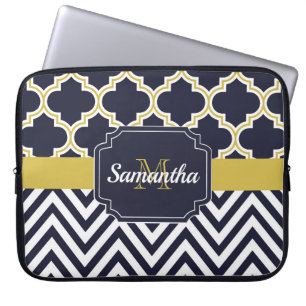 Chevron & Quatrefoil Laptop Sleeve