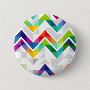 Chevron Rainbow 2 Inch Round Button