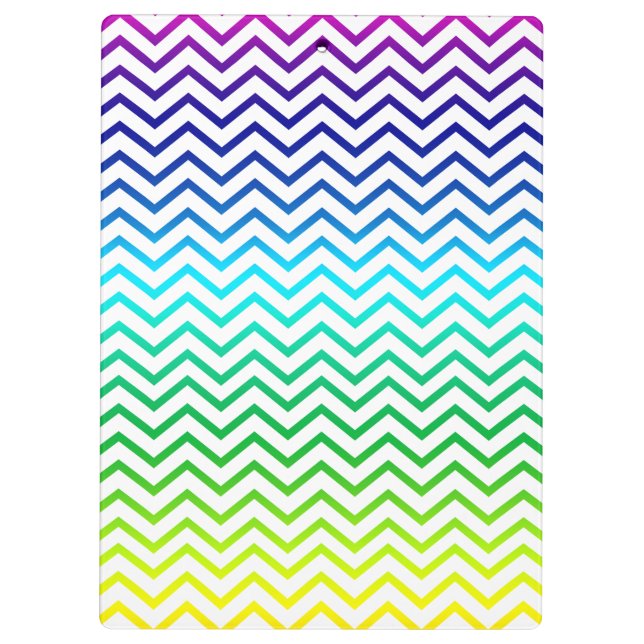 Chevron Rainbow Pattern Zigzag Clipboard (Back)