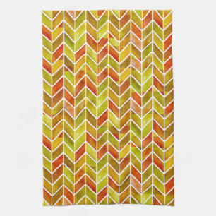 Chevron Red Sage Kitchen Towel