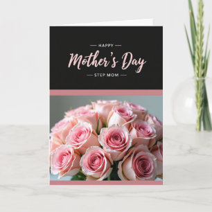 Chevron Rose Message Card