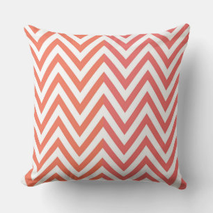 Chevron rose orange/ Oreillers à lancer
