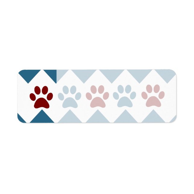Chevron Rouge bleu Chiot Empreintes de pattes Amou (Devant)