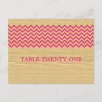 Chevron Rustique rose Numéro de table Carte postal
