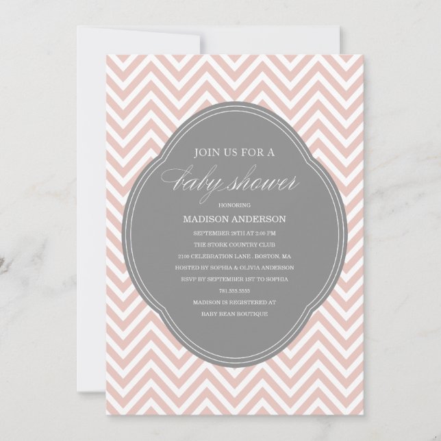 CHEVRON SHOWER | BABY SHOWER INVITATIONS (Front)