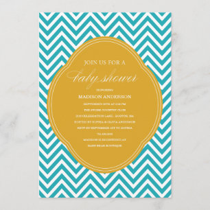 CHEVRON SHOWER BABY SHOWER INVITATIONS
