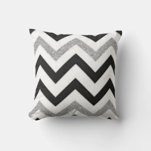 Chevron Silver Throw Pillow
