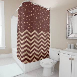 Chevron & Stars Shower Curtain