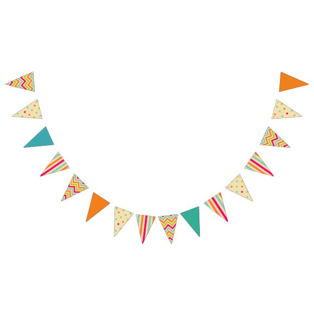 Chevron Stripe and Polka Dot Flag Banner (All)