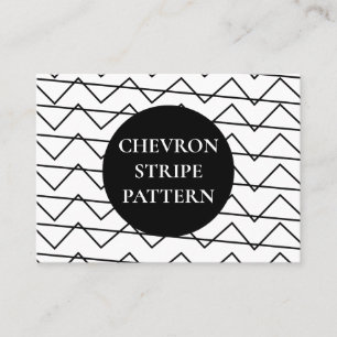 Chevron Stripe Black and White Geometric Pattern Business Card