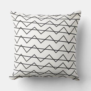 Chevron Stripe Black and White Geometric Pattern Throw Pillow