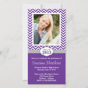 Chevron Stripe Graduation Invitation Class of 2013