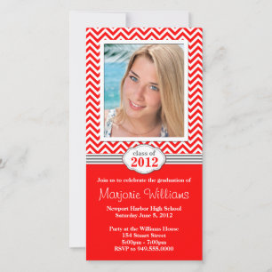 Chevron Stripe Graduation Invitation Classe de 201