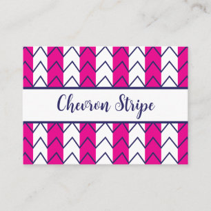Chevron Stripe Pink and White Geometric Pattern Business Card