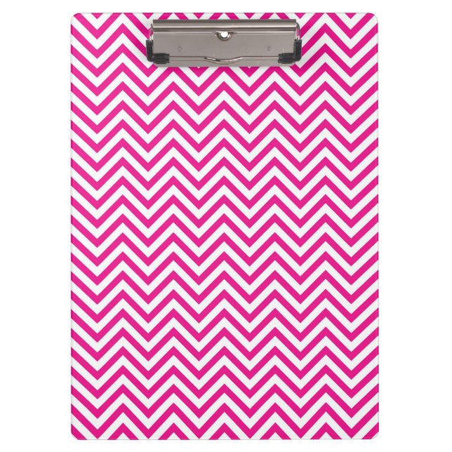 Chevron Stripe Pink Pattern Clipboard (Front)