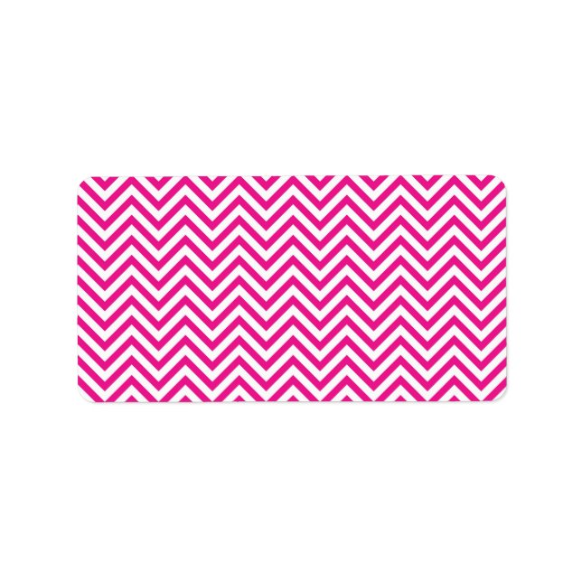 Chevron Stripe Pink Pattern Label (Front)
