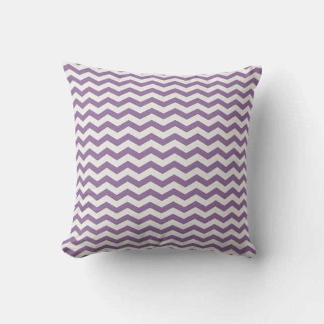 Chevron Stripe Purple/ White American MOJO Pillow (Front)