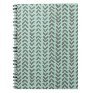Chevron stripe - sage green notebook