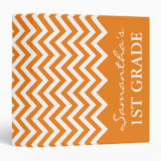 Chevron stripe school binder for 1st grade teacher (Front/Spine)