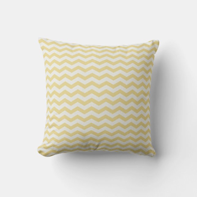 Chevron Stripe Yellow/ White American MOJO Pillow (Front)