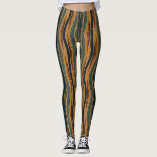Chevron Stripes in Earth Tones Leggings