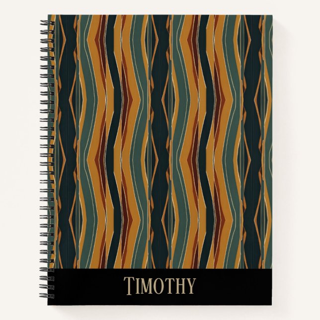 Chevron Stripes in Earth Tones Notebook (Front)