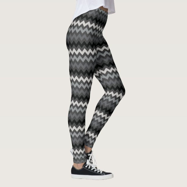 Chevron Stripes on dark grey Leggings (Right)