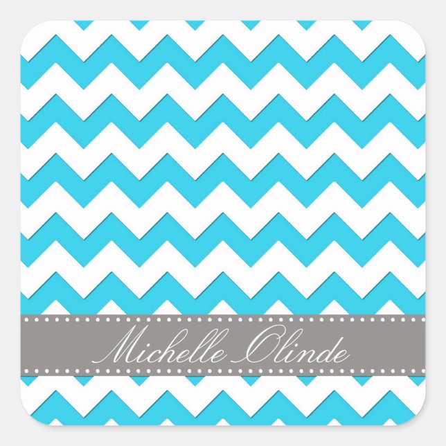 Chevron Stripes Square Sticker (Front)