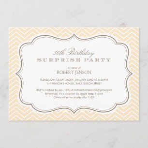 Chevron Stripes Surprise Party Invitations