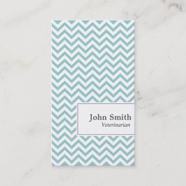 Chevron Stripes Veterinarian Business Card (Front)