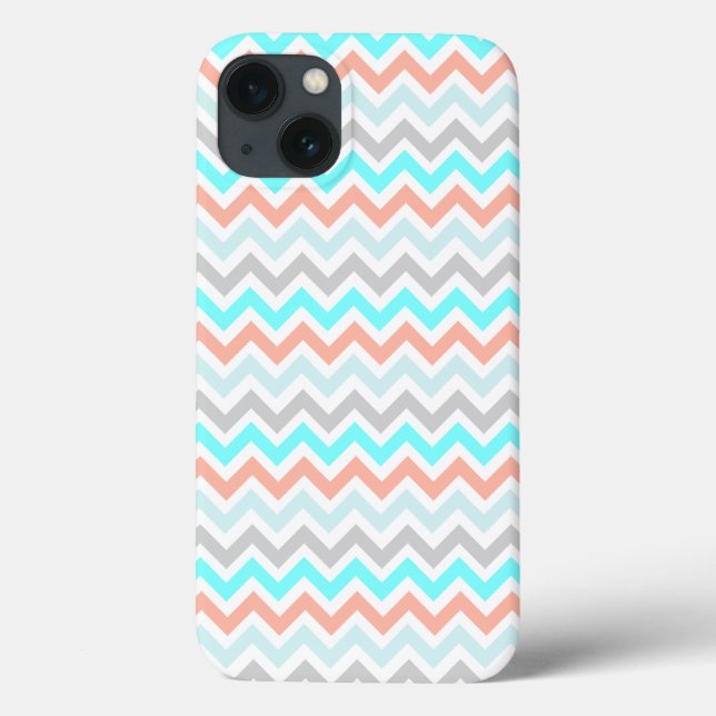 Chevron Teal and Terracotta Case-Mate iPhone Case (Back)