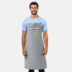 Chevron Thick Thin DIY Colours Black White SV Apron