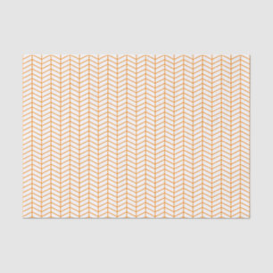 Chevron Tissue Paper - Orange on White
