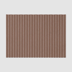 Chevron Tissue Paper - White on Brown
