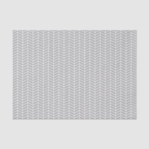 Chevron Tissue Paper - White on Grey