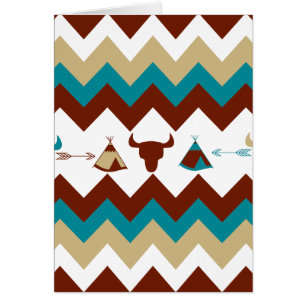 Chevron Tribal Autochtone Américain Crânes Tipi Fl