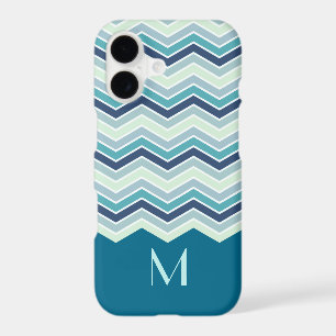 Chevron turquoise moderne barre le monogramme